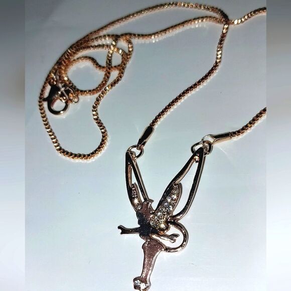 Trendy cartoon rose gold plated angel pendant necklace - Picture 5 of 11